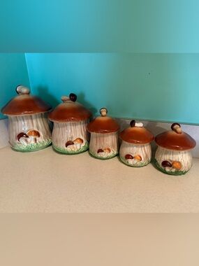 Lefton Vintage Mushroom Cookie Jars